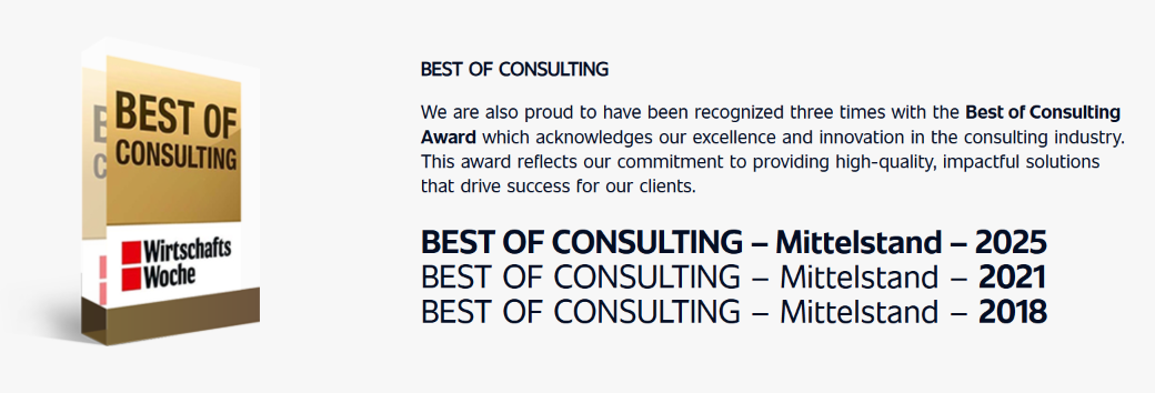 Korn Consult Group Best of Consulting awards